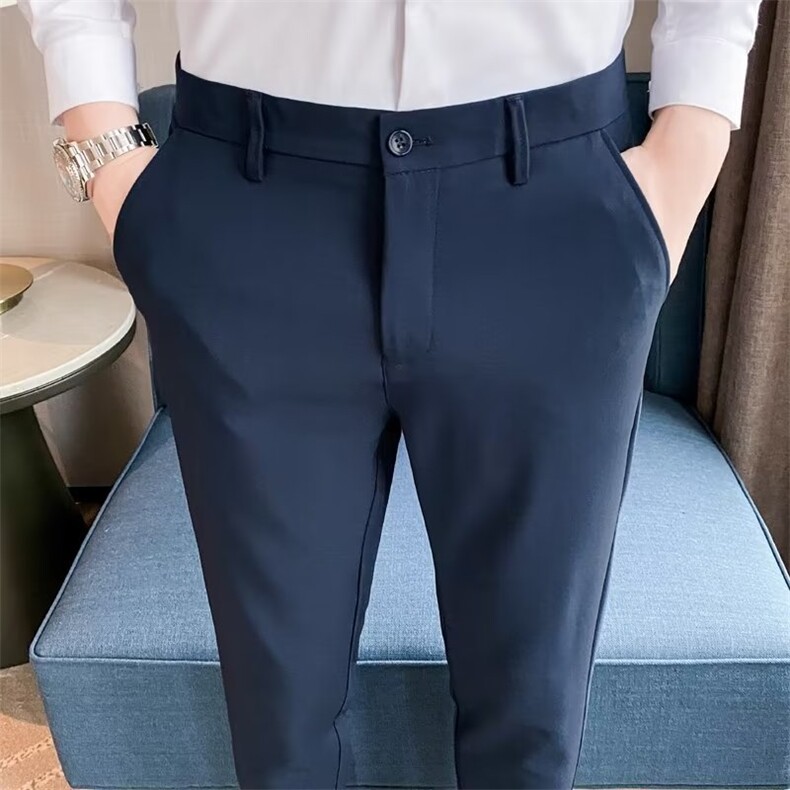 小西裤发型师免烫裤子男修身韩版英伦9分小脚裤休闲裤九分裤K9,男装休闲裤,星座1116A-2（原606A-1）