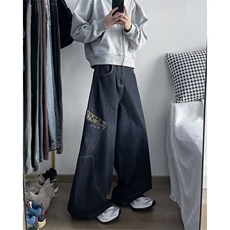 阔腿牛仔裤男士韩版潮流高街帅大口袋2026春季ins长裤RK2373-P57，男装牛仔裤，星座412-2