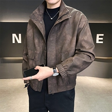 店主风宽松皮衣男PU皮夹克高级感潮流外套C317-J1118-P155，男装夹克，电商C317