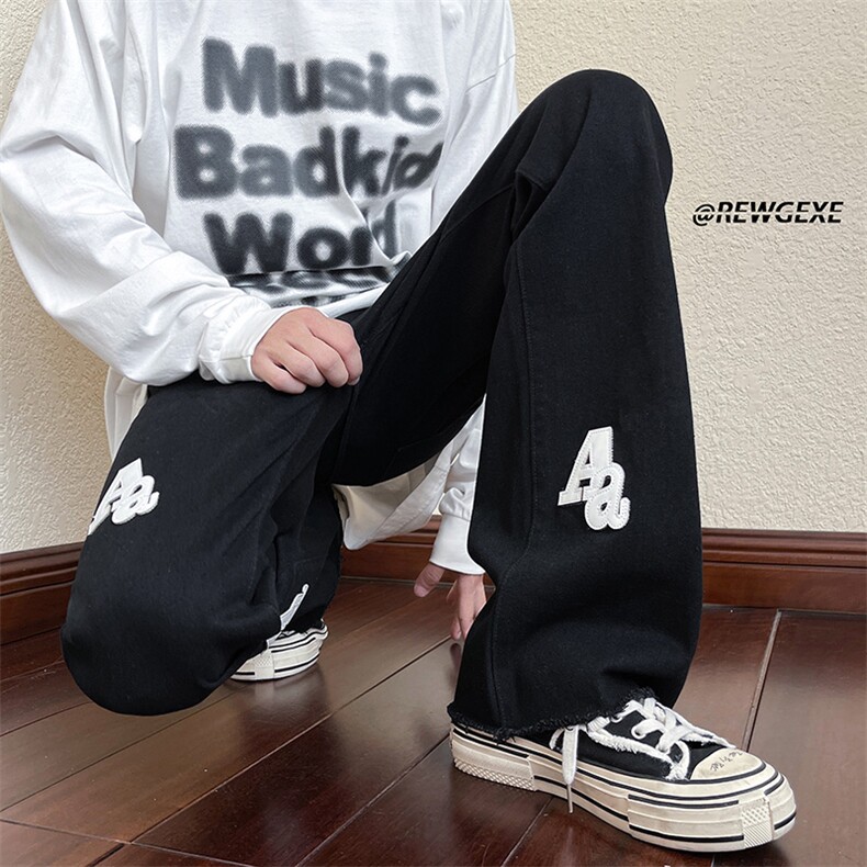B221美式ins高街小众纯色百搭牛仔裤LK22085-P60控78,男装牛仔裤,电商B221