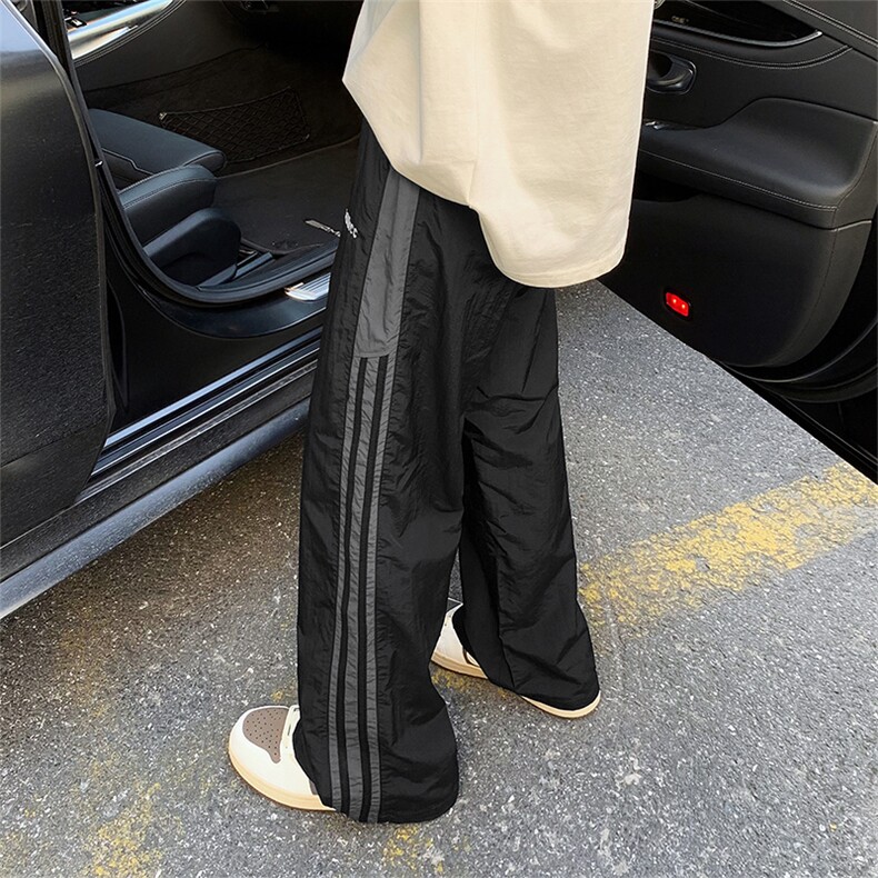 夏季薄款速干休闲裤男潮流撞色宽松直筒运动裤子K0853-P40,男装休闲裤,星座308B-2