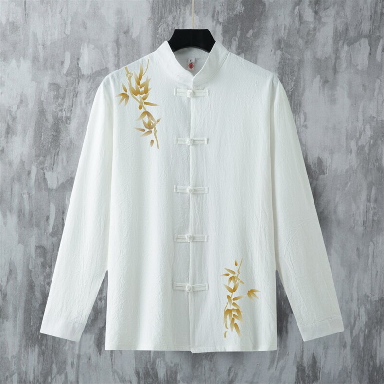 男士衬衫长袖衬衣盘扣立领唐装风XZ1512-71627-P40,男装衬衫,星座1512