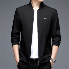 夹克男2023春季新款棒球领商务休闲爸爸装中青年男士外套，男装夹克，电商B212（原钱塘6029）