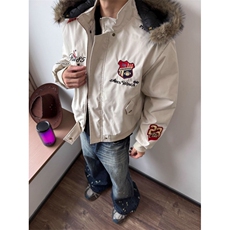 JY639-P100美式复古刺绣徽章座山雕棉衣外套男女冬季网图，男装棉衣，星座1501-3