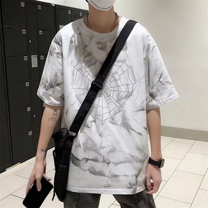 夏季2023年欧美嘻哈街头烫钻项链短袖链条t恤T226P28图片