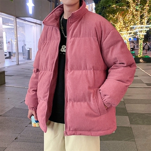 冬季加绒加厚立领大码棉衣青少年男女纯色清新棉服外套 6223-P100图片