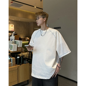 美式潮牌解构圆领短袖T恤男款夏季半袖体恤上衣25XT77212特批25图片