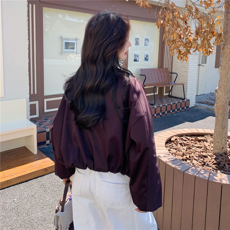 洋气炸街蝴蝶结圆领外套女2025秋季新款超好看宽松小个子短款夹克,女装短外套,2C307