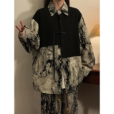 1新中式大码M-5XL套装TZ88797P90衬衫CS88799P45控78裤子88798P45，男装衬衫，星座226-2