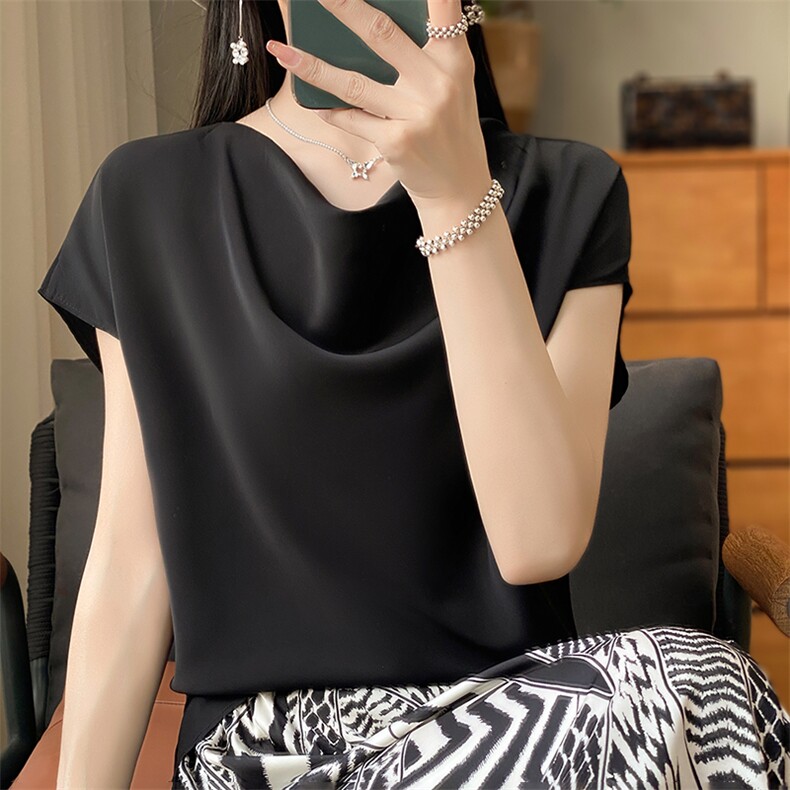短袖女夏季2024新款潮宽松大码套头女装上衣服图片