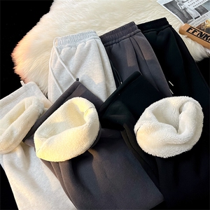 8XL-M 羊羔绒运动裤宽松束脚棉裤加厚保暖休闲裤卫裤K9105P58控78图片