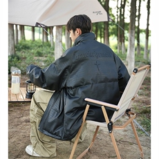 现货主推冬装钢印pu皮棉衣羽绒棉情侣棉服外套男M6610-P128，男装皮衣，星座307A