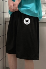 MK37008-P15冰丝短裤男士大码宽松休闲五分裤男运动中裤港风，男装休闲裤，电商A040