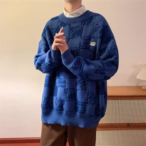 情侣毛衣男秋冬季新款宽松慵懒风针织衫奶系穿搭青少年Y9109-P45图片