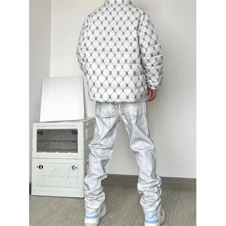 【有货】N1013LL-特P50水墨做旧牛仔裤男白色微喇脏脏裤子,男装牛仔裤,星座1007（原301D）