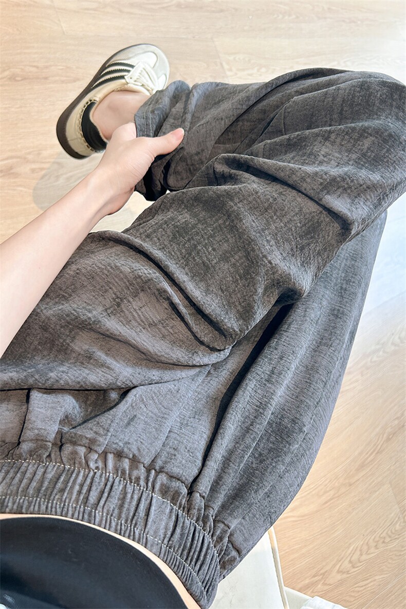8XL-M冰丝棉麻阔腿裤男防晒凉凉裤垂感直筒休闲扎染山本裤K9138,男装休闲裤,电商D206-1