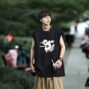 麂皮绒背心坎肩男T恤美式港风潮JB3166-P25控38图片