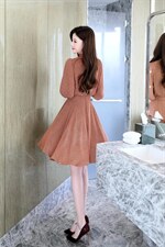 现货，春季新款，韩版千鸟格连衣裙，女装连衣裙，金典明美