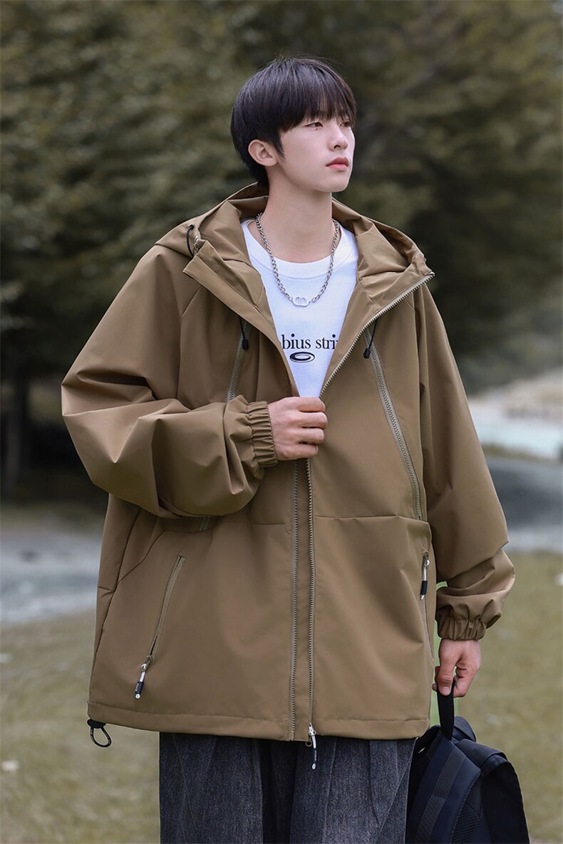Cityboy情侣时尚连帽冲锋衣外套夹克团体班服,男装夹克,星座301D-5(原星座1415）
