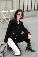 金纺毛感时尚外套，其它，他她迷