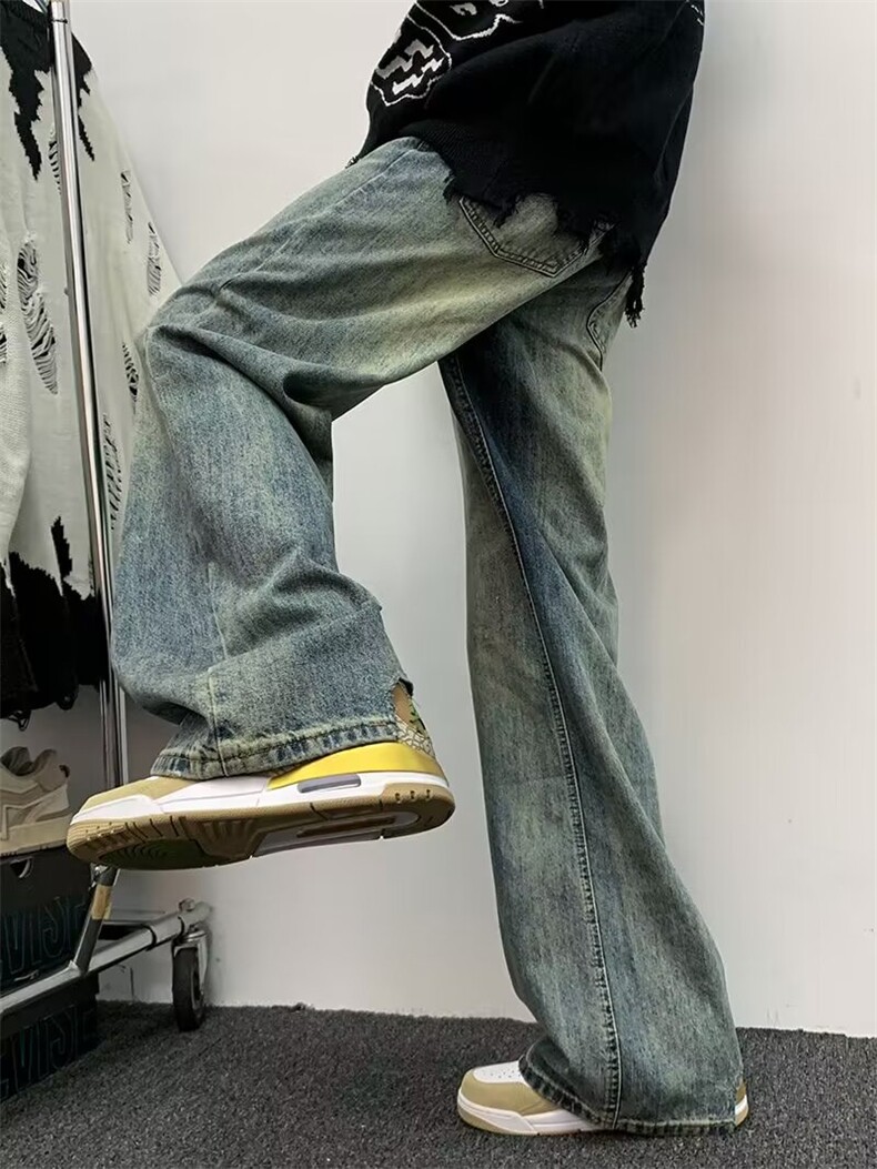 美式高街复古牛仔裤男士新款水洗休闲宽松直筒长裤子70233-p45,男装牛仔裤,星座1008-1