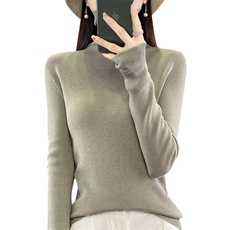 秋冬新款舒适显瘦高领打底衫长袖针织衫/毛衣，女装针织衫/毛衣，东远绒业