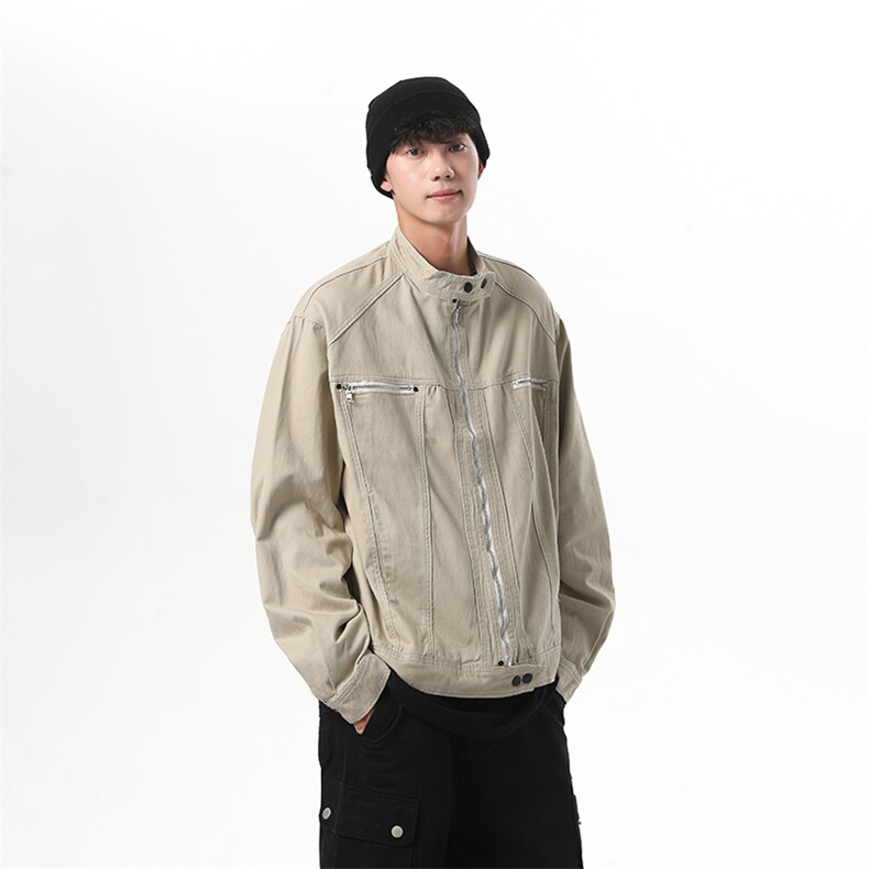 牛仔外套男秋季复古日系飞行员夹克高级感痞帅工装衣服JK1109-P78,男装夹克,星座1103-3