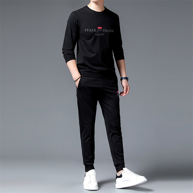 春秋季男士运动套装休闲健身跑步运动服中年高端两件套,男装休闲套装,电商B212（原钱塘6029）