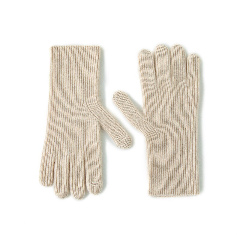 2025年新款百搭女士双股加厚保暖分指手套，手套，轩妮羊绒