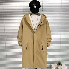 秋冬连帽时尚休闲宽松中长款风衣外套FY022-P115控158XZ402-2货足，男装风衣，星座402-2