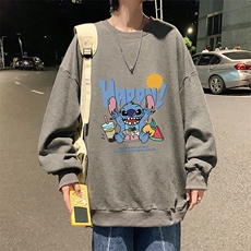 S6077-P28加绒款-P33秋季圆领卫衣男大码韩版宽松长袖外套，男装卫衣，电商A040