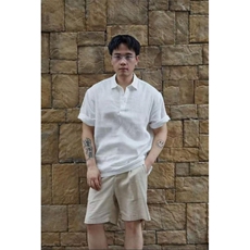 网图！高级松弛老钱风含麻轻薄夏季短袖-EX51007-特批25，男装T恤，电商A061