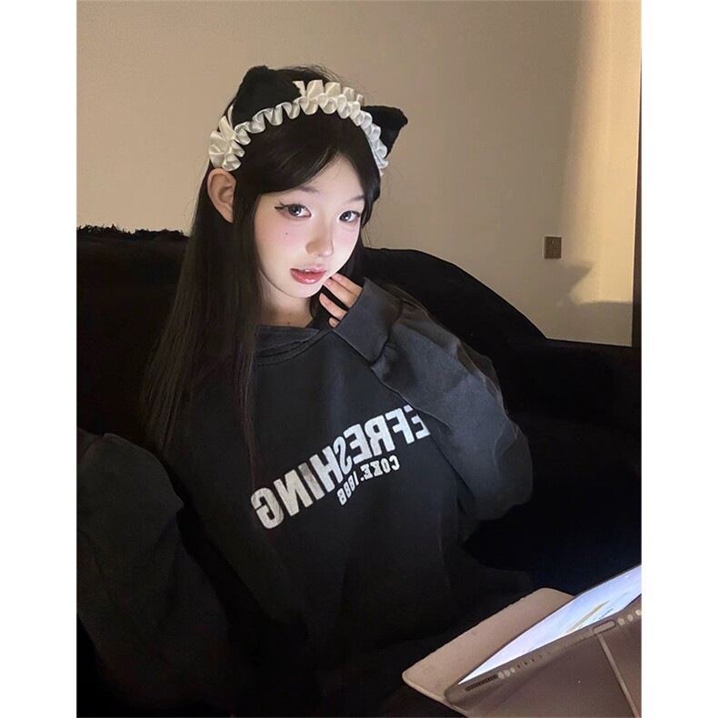得物抖音高品质 360克重磅做旧炒雪花印花连帽水洗卫衣 ASL1603图片