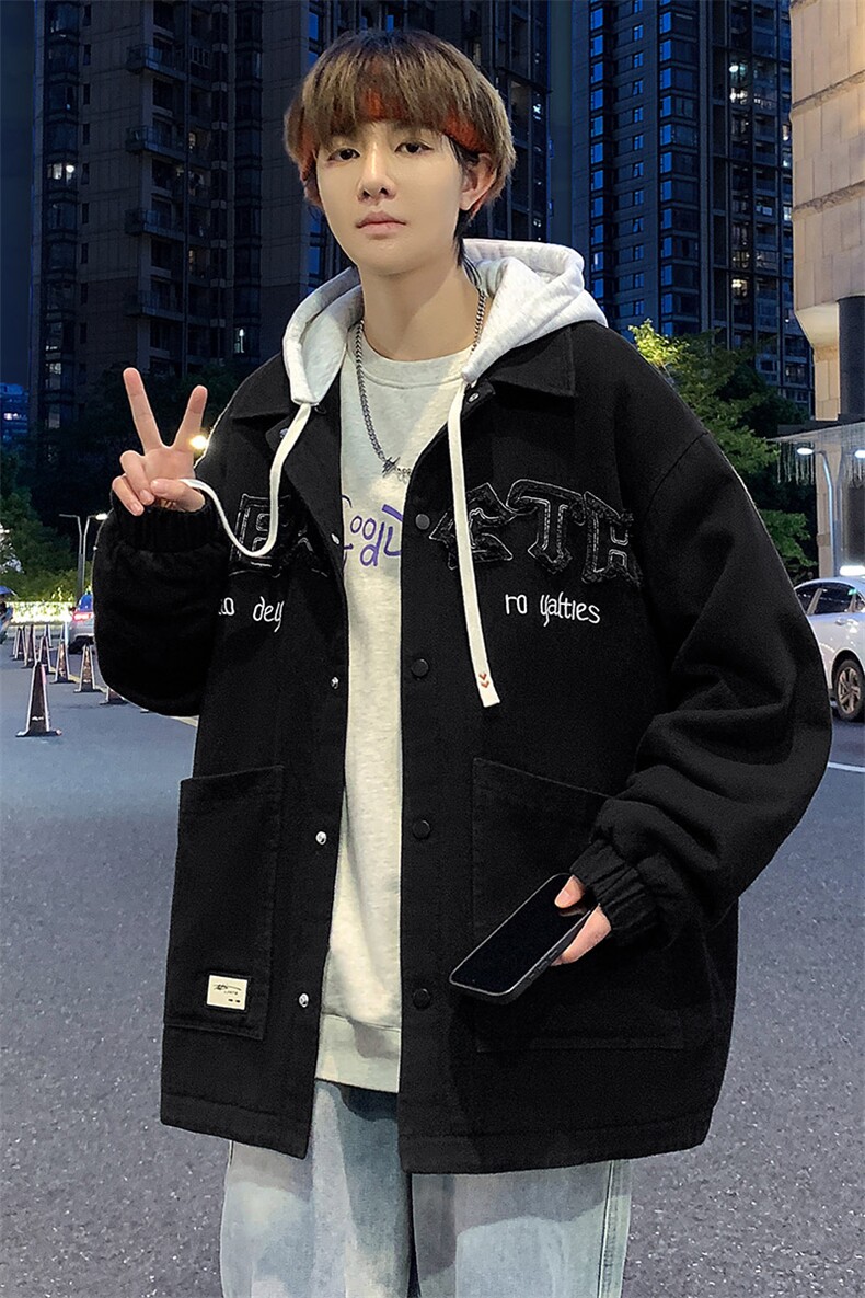 秋季新款潮牌连帽休闲假两件夹克外套男女A436-1038-P80128,男装夹克,电商A436