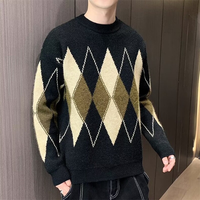 MM436-P52韩版潮流宽松港风慵懒加厚针织毛衣外套,男装针织衫/毛衣,星座617A-2