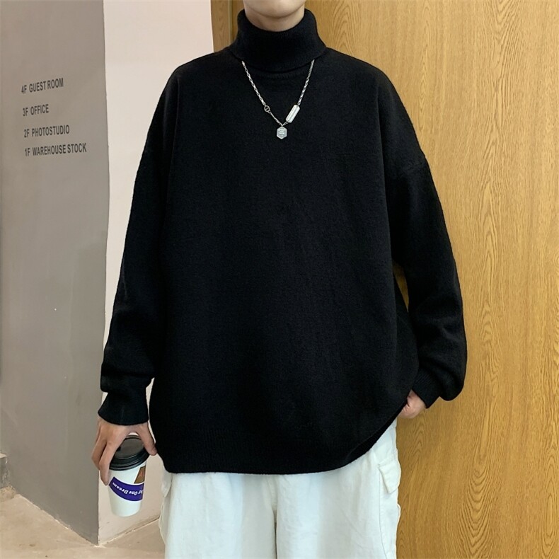 MG5610P45高领毛衣男加厚保暖内搭打底针织衫潮牌宽松慵懒风线衣,男装T恤,星座510A-2