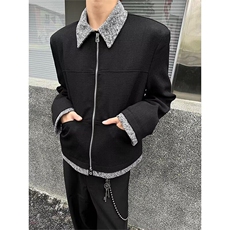 潮流拉链美式街头翻领休闲短宽秋冬夹克潮标准常规款青少年常规，男装夹克，星座506A
