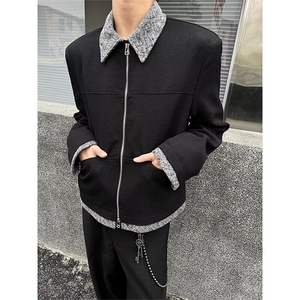 潮流拉链美式街头翻领休闲短宽秋冬夹克潮标准常规款青少年常规图片