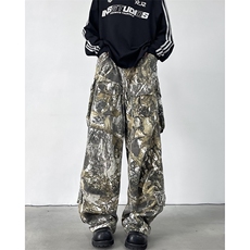 高街vibe风迷彩牛仔裤男复古直筒百搭宽松少年感痞帅长裤B870/P62，男装牛仔裤，星座506