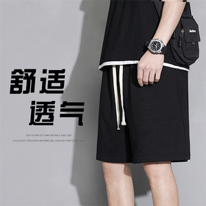 HX1025-TP30控价48纯色夏季短卫裤男士直筒宽松百搭短裤休闲裤,清迈大排档穿搭小个子图片