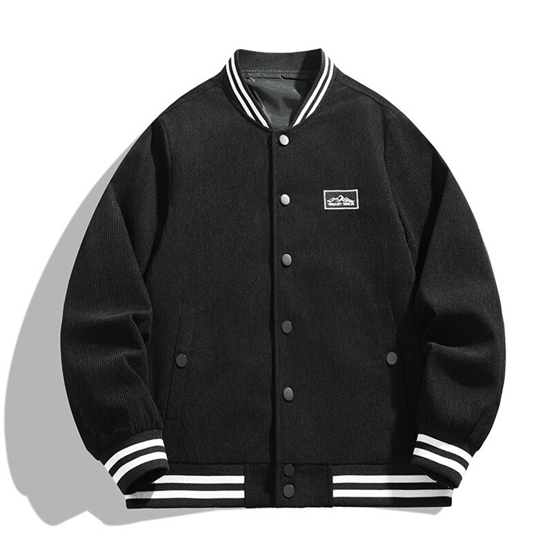 复古日系潮牌棒球服春秋季新款刺绣灯芯绒夹克外套男青年JK85-P50图片