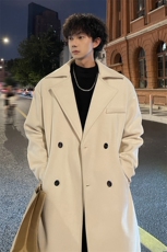 秋冬新款毛呢大衣男中长款呢子风衣外套宽松MN9571/P100加棉P110，男装风衣，电商B316