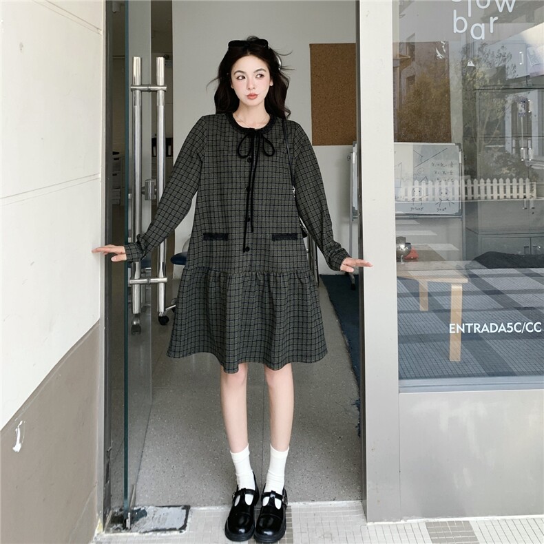 【新款】学院风格子春装连衣裙2C327-6603P160控248,女装连衣裙,2C327