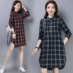 衬衫格子百搭时尚长款长袖2021年春季潮流,女装衬衫,小林双子