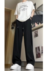 夏季新款激光打孔透气休闲裤男女简约直筒垂感阔腿裤501-P38控59，男装休闲裤，电商C305A