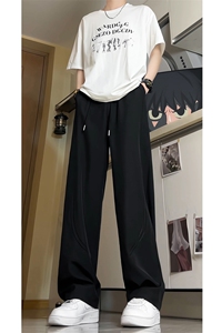 夏季新款激光打孔透气休闲裤男女简约直筒垂感阔腿裤501-P38控59图片