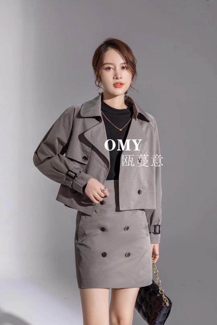 现货！风衣套装裙，女装风衣，OMY 瓯蔓意