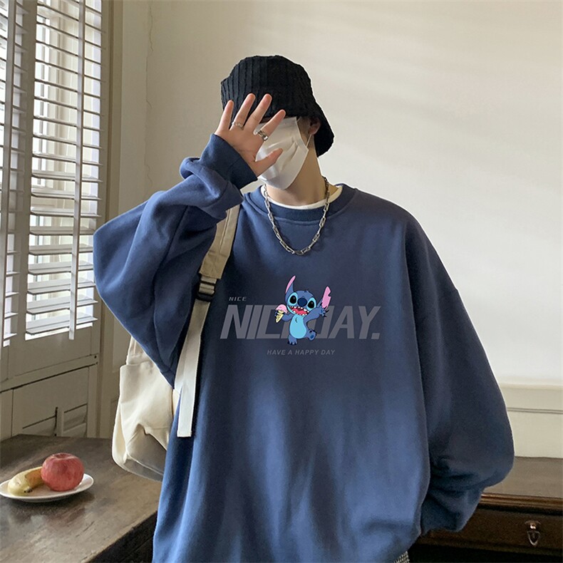 圆领卫衣男大码加厚加绒长袖t恤男S6173-P28加绒款-P33,男装卫衣,电商A040