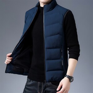 Z3381男式2021新款立领棉服背心无袖加厚马甲P67图片