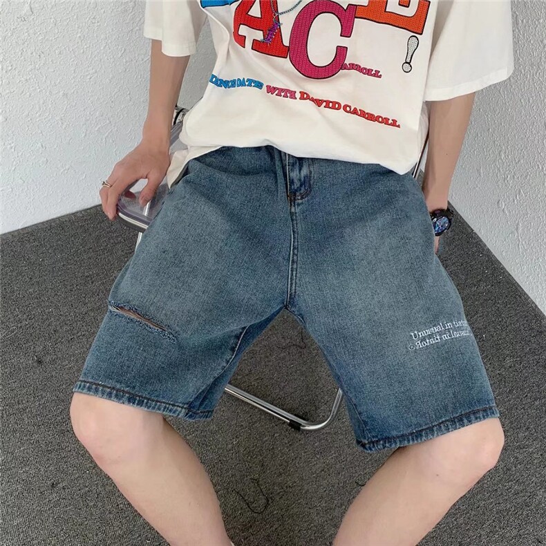 潮流春季牛仔裤男牛仔短裤N81P35,男装牛仔裤,星座1116-2